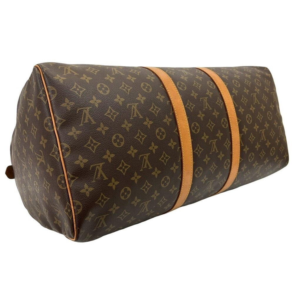LOUIS VUITTON Brown Monogram Leather Keepall 55 Boston Bag - Picture 7 of 9